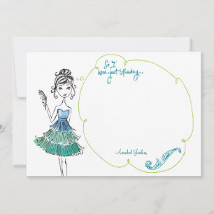 "Thinking Girl" Personalised Stationery Flat Card