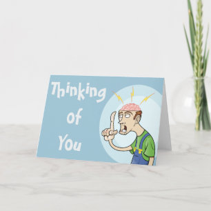 Thinking Guy with Exposed Brain Card