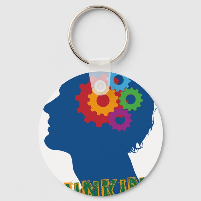 Thinking man key ring (Front)