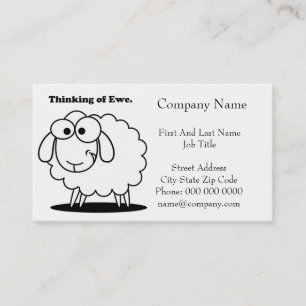 Thinking of Ewe Lamb Sheep Cute Cartoon Business Card