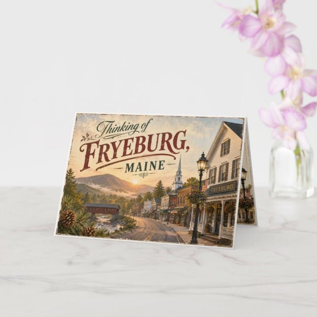 Thinking of Fryeburg, Maine Greeting Card (Orchid)