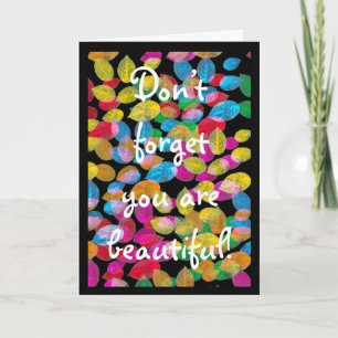 Thinking of Girlfriend with Colourful Leaves  Card