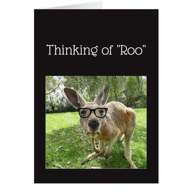 Thinking of Roo Fun Kangaroo Australia Animal art (Front)