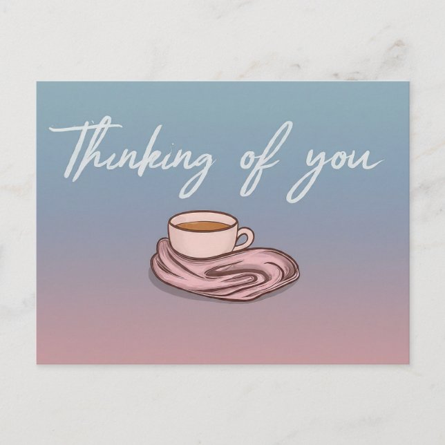 "Thinking of You and Sending Warm Hugs" Postcard (Front)