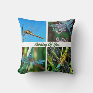 Thinking Of You Artistic Dragonfly Collage Cushion