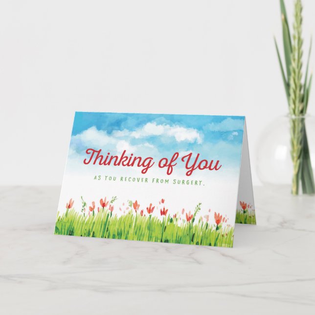 Thinking of You, As You Recover from Surgery Thank You Card (Front)