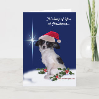 "Thinking of You at Christmas" Papillon Card