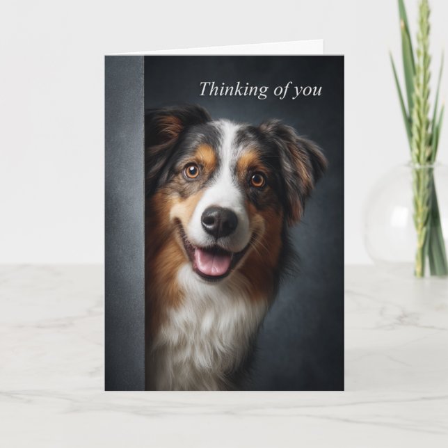 Thinking of You Australian Shepherd Card (Front)