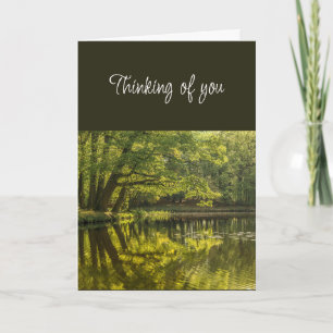 Thinking of You Beautiful Pond Water Trees Forest  Card