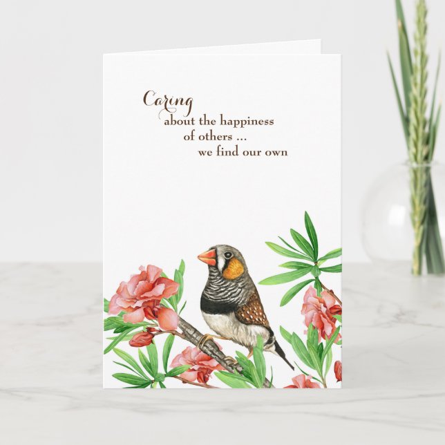 thinking of you bird with quote card (Front)