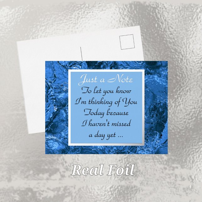Thinking of You Blue Marble Foil Postcard (Creator Uploaded)