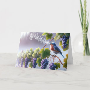 Thinking of You Bluebird On a Grapevine Card