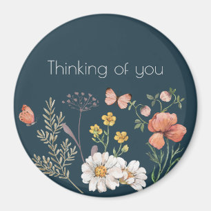 Thinking of You Botanical Wildflower Flower Boho Magnet