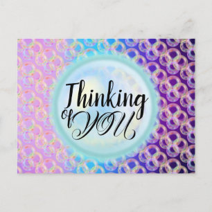 Thinking of you Bubble Elegant Pretty Rainbow Postcard