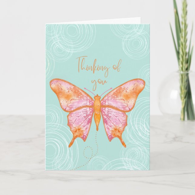 Thinking of You Butterfly Encouragement Card (Front)