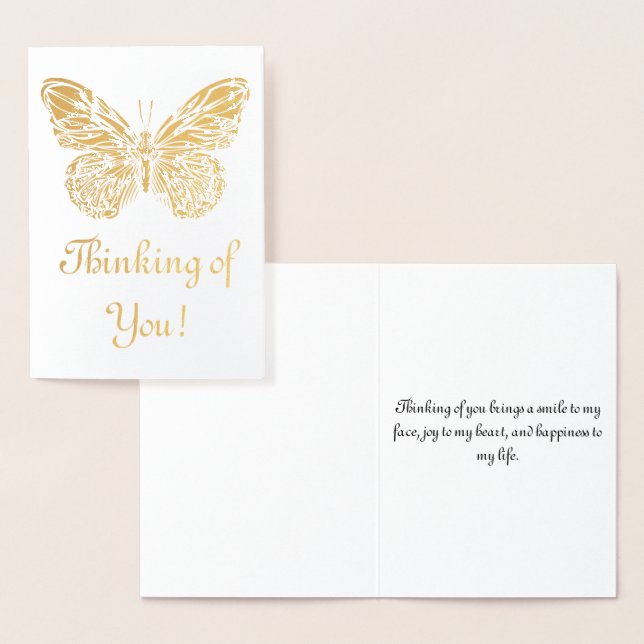 Thinking of You - Butterfly Gold Foil Card (Display)