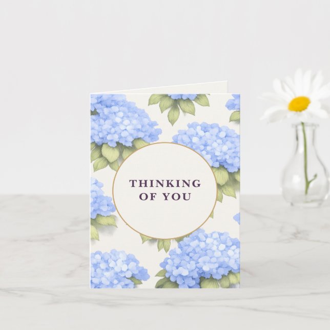 Thinking of You Card | Blue Hydrangea Floral (Small Plant)