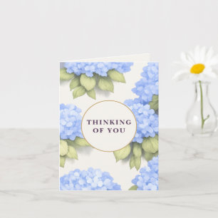 Thinking of You Card Blue Hydrangea Floral