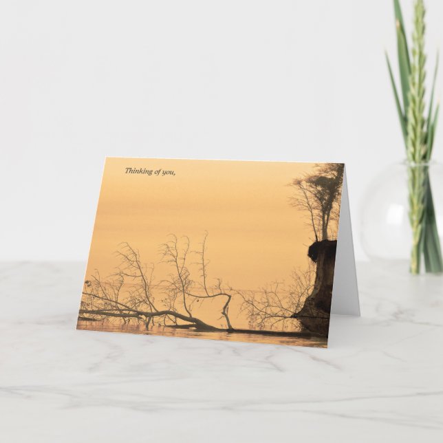 Thinking of you card sepia water photograph (Front)