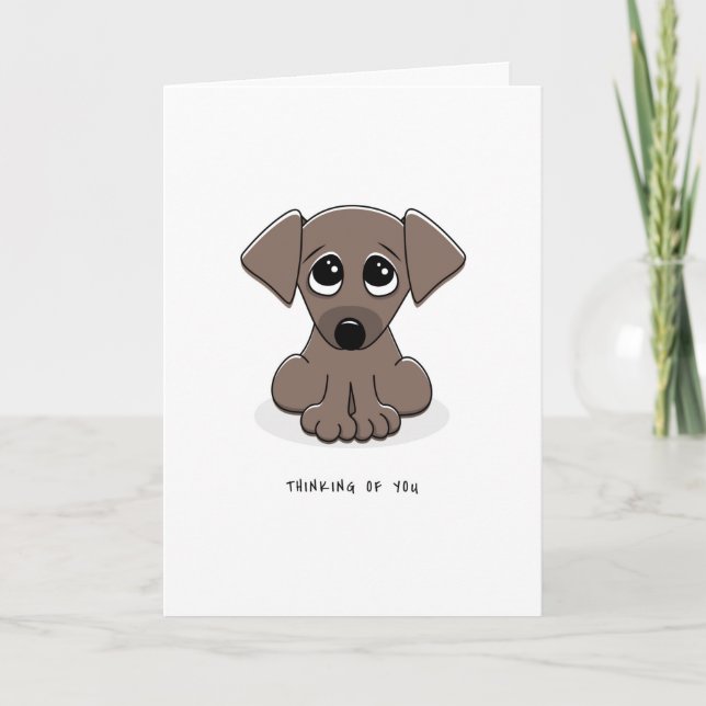 Thinking of you card with cute puppy dog (Front)