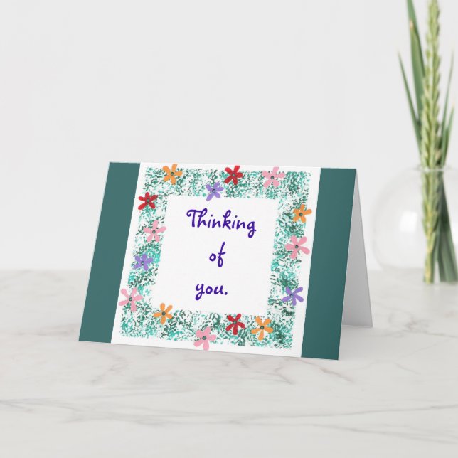 Thinking of you, cards with flower border (Front)