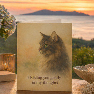 Thinking of You Cat Card   Gentle Support