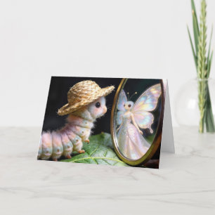 Thinking of You Caterpillar Staring at a Butterfly Card