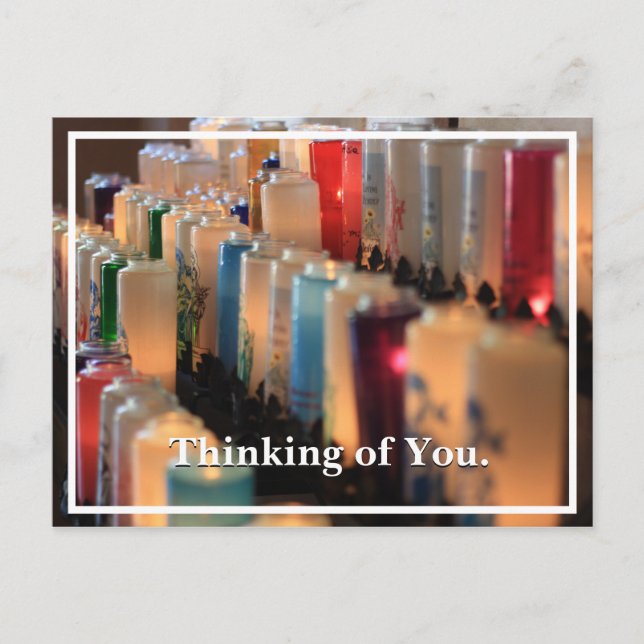 Thinking of you Catholic Prayer Candles Postcard (Front)