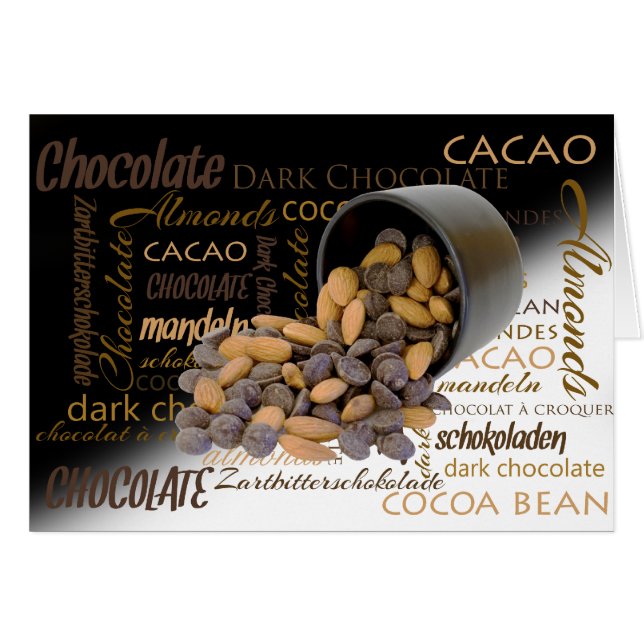 Thinking of You Chocolate Bits Almonds Word Cloud (Front Horizontal)