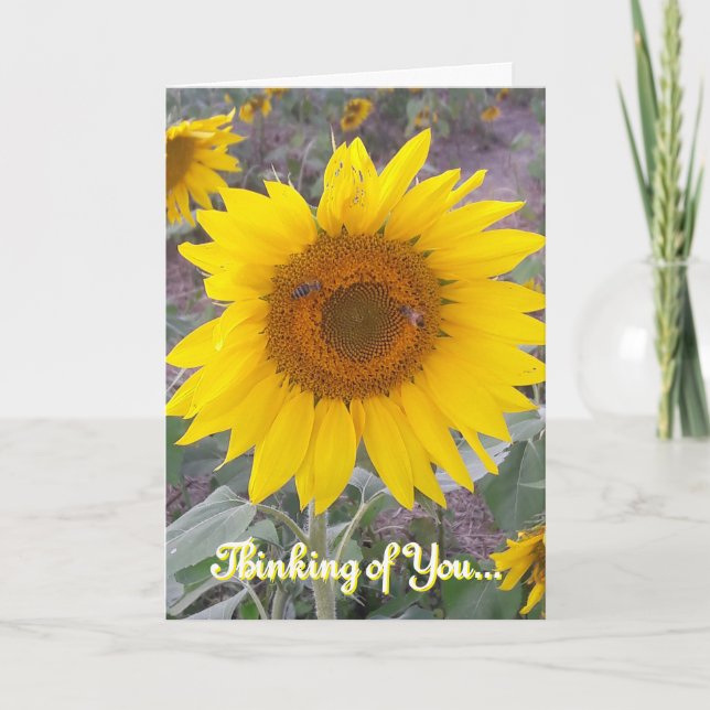 Thinking of You Christian Sunflower Card (Front)