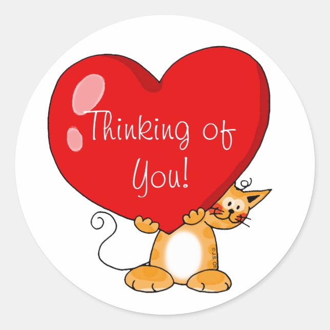 Thinking of you classic round sticker (Front)
