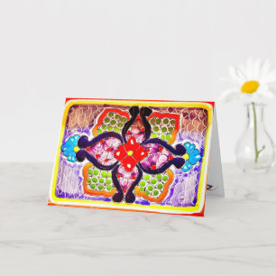 Thinking Of You Colourful Talavera Mexican Greetin Card