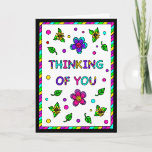 Thinking of You   Colouring Page Inside   Card