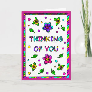 Thinking of You   Colouring Page Inside     Card