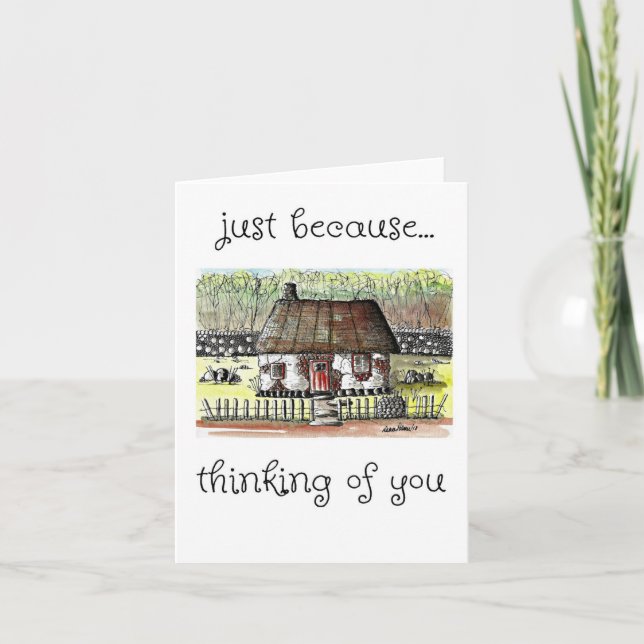 Thinking of You, Cottage Art Card (Front)
