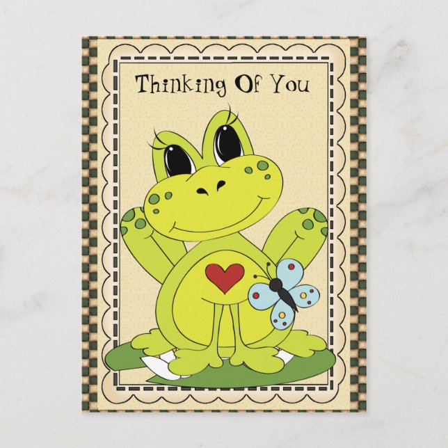 Thinking Of You Country frog Postcard (Front)