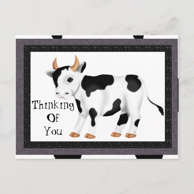 Thinking of you cow postcard (Front)