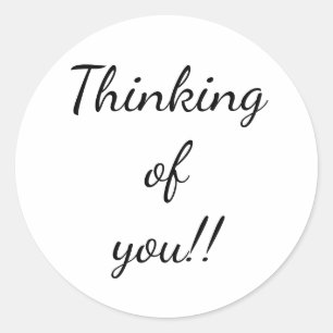 Thinking Of You Cursive Classic Round Sticker