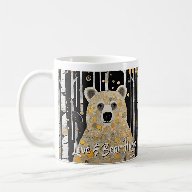 Thinking of You Cute Bear Hug Coffee Mug (Left)