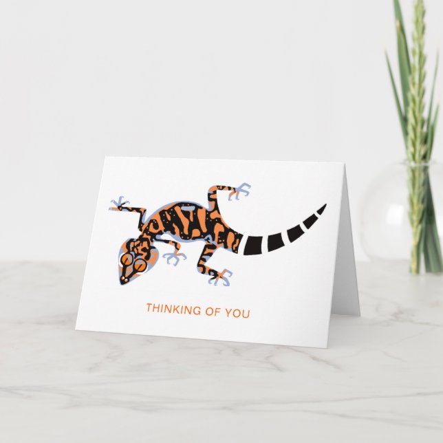 Thinking of you! Cute GECKO- Conservation - Nature Card (Front)