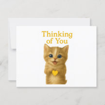 Thinking of You Cute Kitten Card