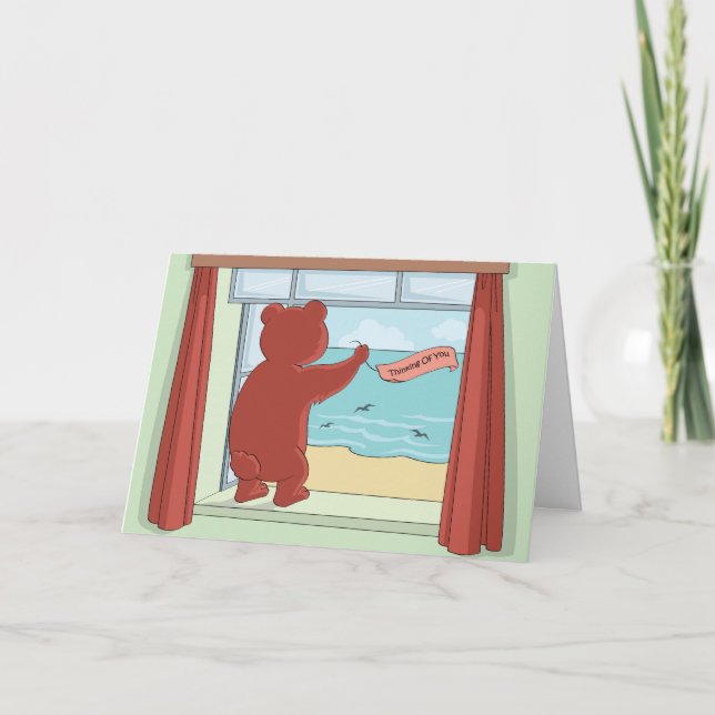 Thinking of You Cute Teddy Bear Fortieth Birthday Card (Front)