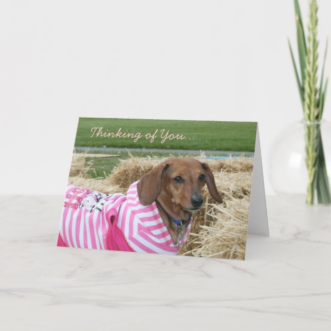 Thinking of you Dachshund greeting card (Front)