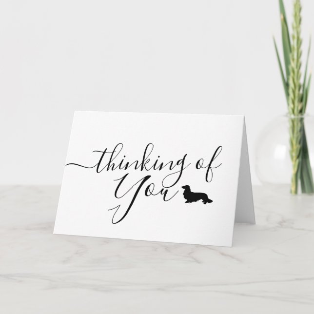 Thinking of You Dachshund Greeting Note Card (Front)