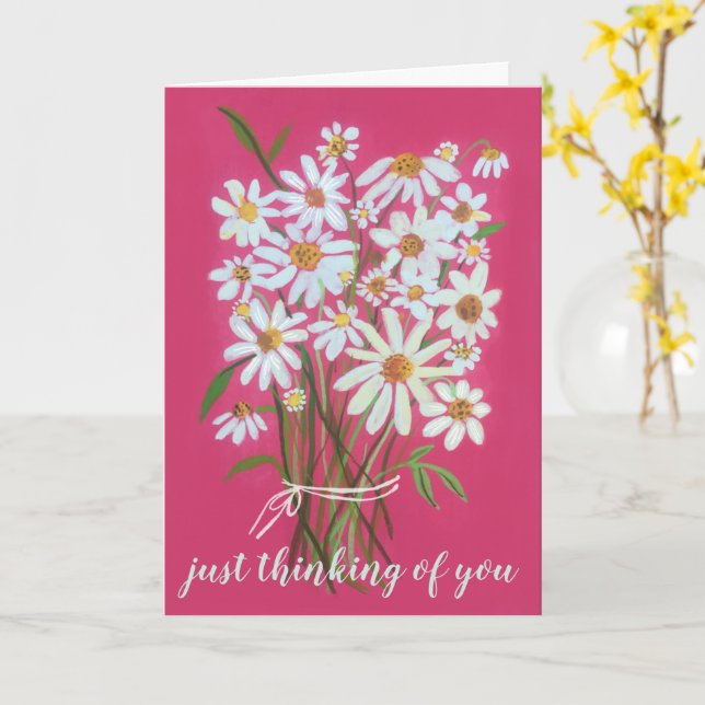 Thinking of You Daisy Bouquet Customize it! Card (Yellow Flower)