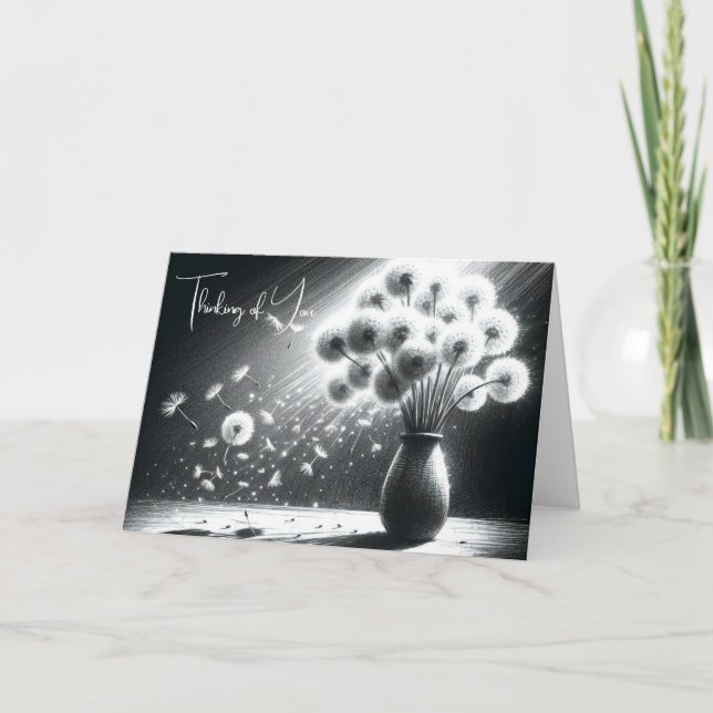 Thinking Of You Dandelion Bunch Card (Front)