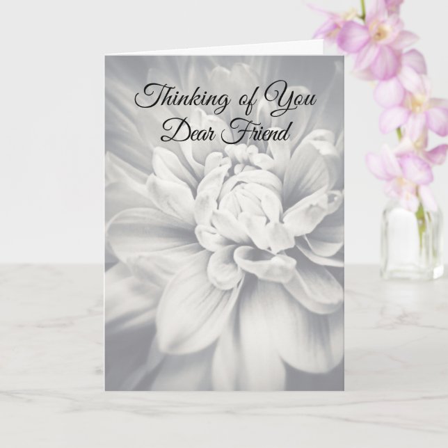 Thinking of You Dear Friend Custom Floral Card (Orchid)