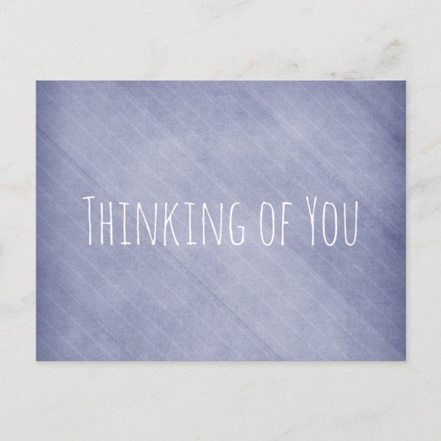 Thinking of You Diagonal Purple Grunge Stripes Postcard (Front)