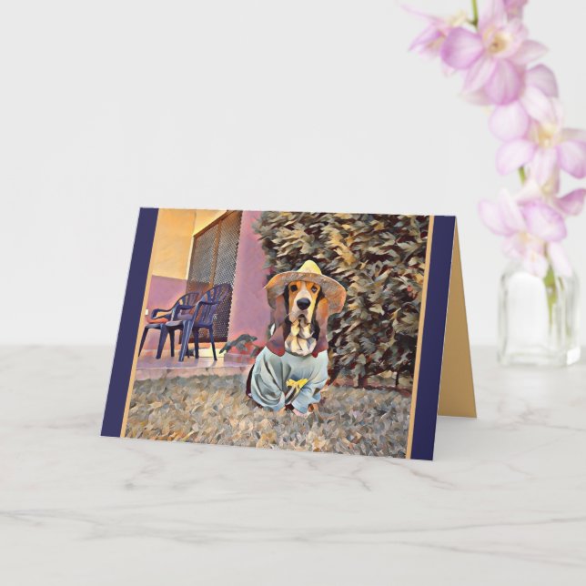 Thinking Of You - Dog Wearing A Sun Hat Card (Orchid)