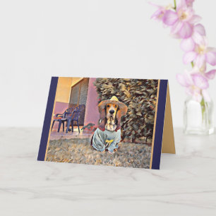 Thinking Of You - Dog Wearing A Sun Hat Card